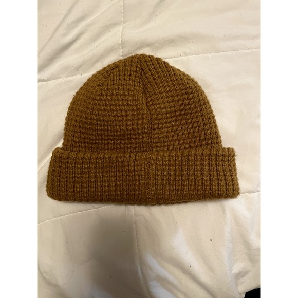 BILLABONG Knitted Beanie Women's Golden Yellow Resort Waffle Knit - Picture 2 of 3